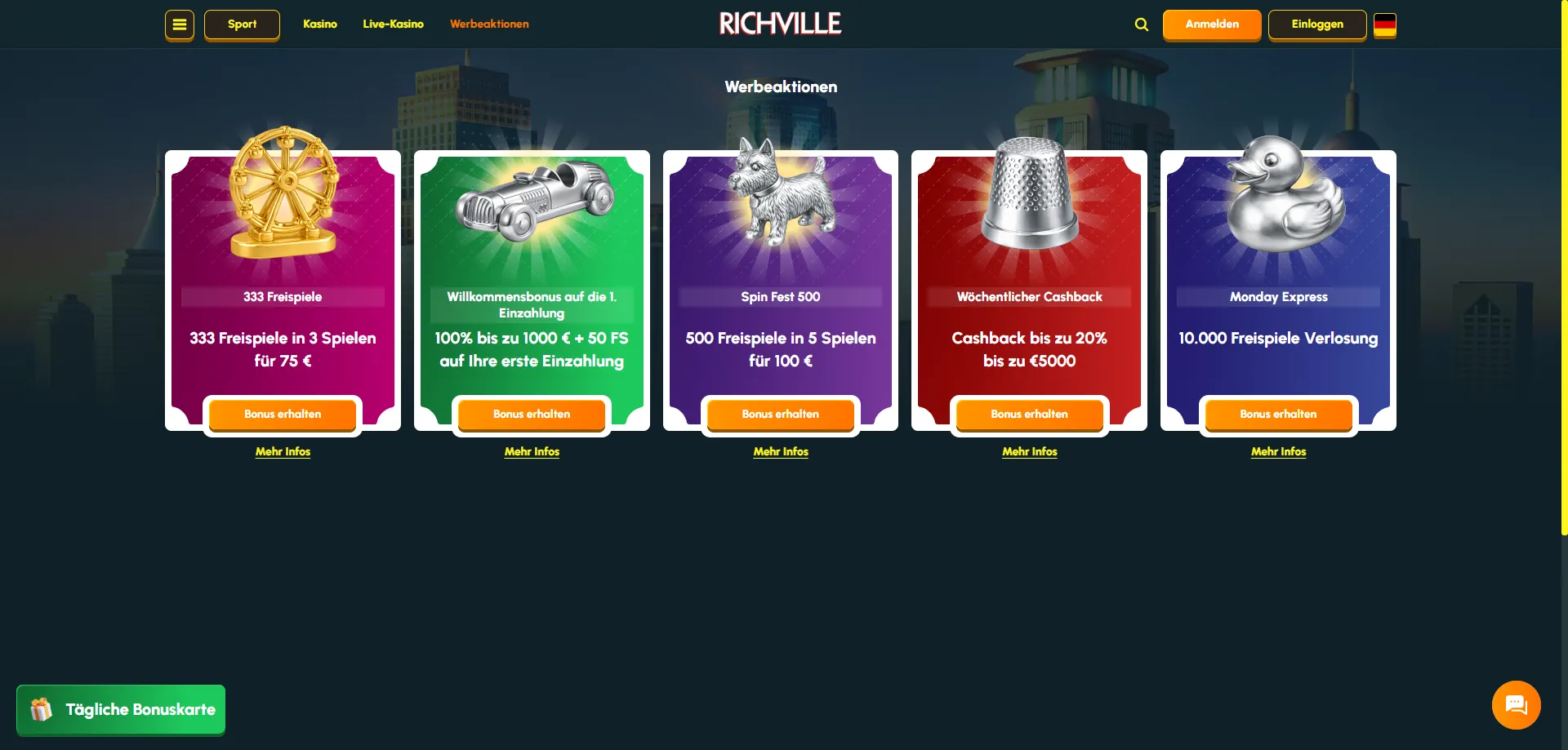 Richville Casino Bonusangebote 2026 &ndash; Willkommenspaket und Freispiele